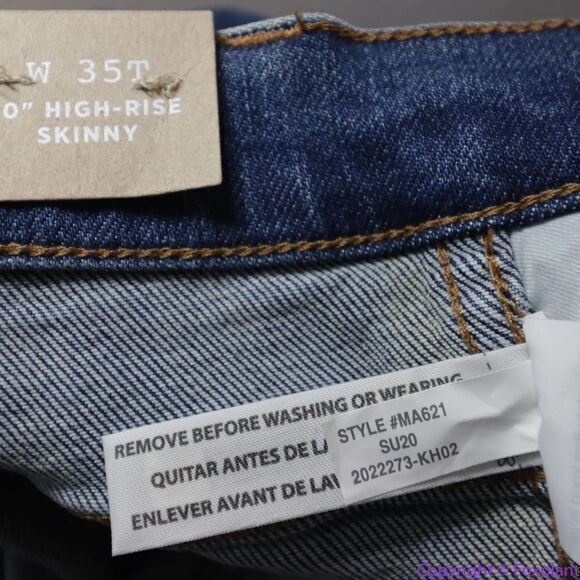 NEW Madewell Tall 10" High-Rise Skinny Jeans in Wendover Wash: TENCEL, 35T - Picture 11 of 15